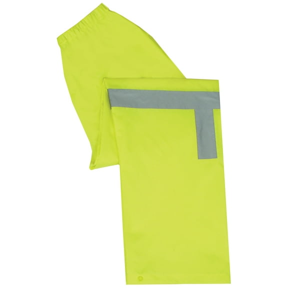 S373PT ANSI Class E Lightweight Rain Pants with PU Coating in Hi-Viz Lime, 5X