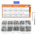 thumbnail image 1 of HELIFOUNER 420 piezas M2.5 x 4 mm /6 mm /8 mm /10 mm /12 mm /16 mm /20 mm /25 mm Tornillos de cabeza hueca hexagonal Tornillos Arandelas Tuercas Kit de acero inoxidable 304, 1 of 5