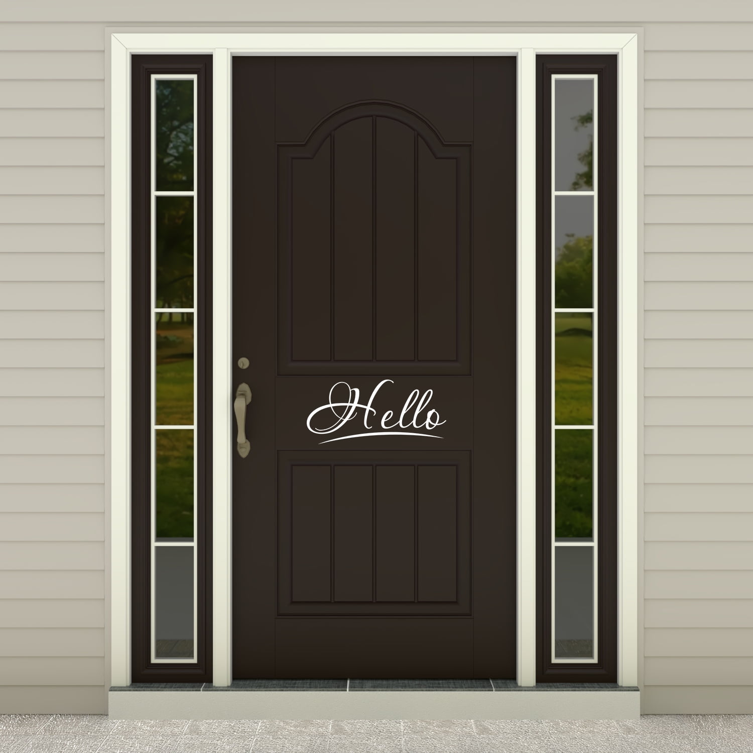 Hello Decal Front Door Decal Script Decal Front Door Welcome Decor
