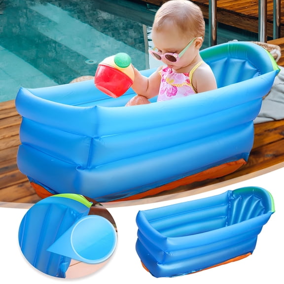 BESTSKY Inflatable Baby Pool with Backrest Leakproof Kiddie Pool for Toddlers Outdoor Water Play