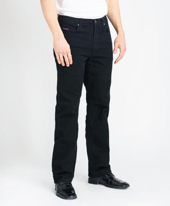 183 - Black Stretch Traditional Straight Cut 