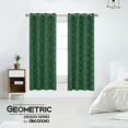 thumbnail image 2 of Cortinas opacas Deconovo con estampado geométrico moderno, aislantes térmicos, oscurecedoras y paneles que bloquean la luz, llama naranja/línea geométrica, 132 x 183 cm, para el hogar, 2 of 8