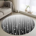 thumbnail image 2 of Black Flower Large Area Rugs for Bedroom Living Room, Soft Non Slip Carpet Bedside Rug, Geometric Stripes Gradient Simple Branch Round Floor Cover Kitchen Accent Rug 3' for Dining Room/Office, 2 of 9