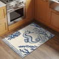 thumbnail image 2 of 2x3 Ft Entryway Area Rug, Navy Blue Seahorse Coastal Kitchen Rug Runner Washable Floor Mat, Beach Botanical Vintage Non Slip Indoor Door Mat Throw Carpet for Bathroom Living Room Bedroom, 2 of 8