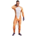 thumbnail image 5 of YONGHS Men's Zentai Werewolf Bodysuit Animal Print Cosplay Catsuit Spandex Full Body Jumpsuit with Tails Type A S, 5 of 7