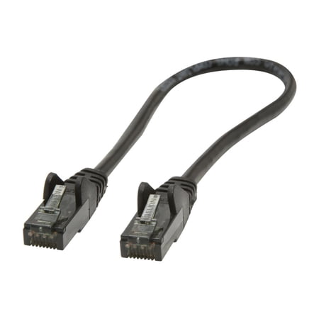 UPC: 0722868493571 | Belkin A3L980-01-BLK-S 1 ft. Cat 6 Black Patch Cable CAT6 Snagless RJ-45M / RJ-45M