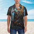 thumbnail image 2 of Disketp Steampunk Mechanical Butterfly Hawaiian Shirts for Men,Mens Casual Short Sleeve Button Down Shirts Beach Shirt,Large, 2 of 7