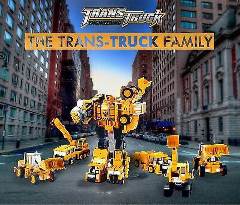 5 pack TransTruck Transform Tractor Robot Action Figures Combine into 1 Giant Robot