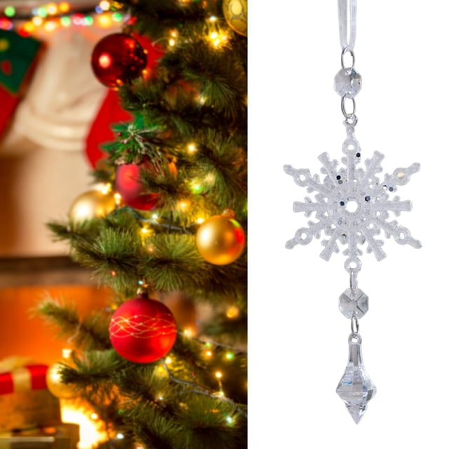 Adorno para de Navidad, decoración navideña de acrílico con cinta transparente, colgante decorativo para fiestas navideñas, año Nuevo, invierno,