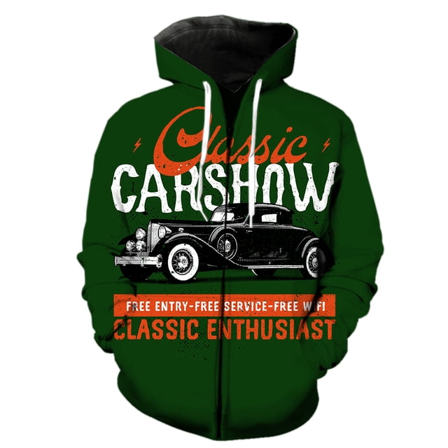 Sudadera con capucha y cremallera para hombre, diseño de arte escénico, manga larga, gran tamaño, con estampado 3D, estilo hip hop, moda Harajuku, primavera y otoño.