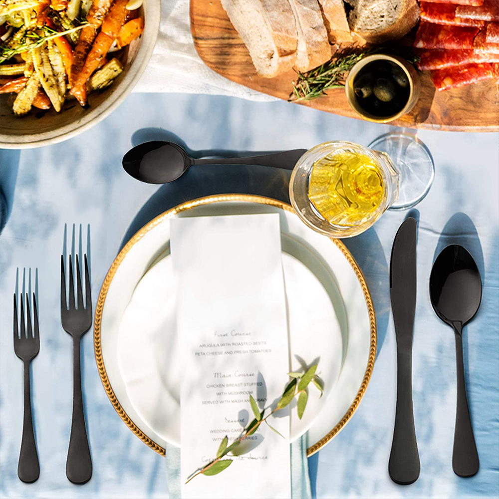 Vesteel 20-Piece Black Stainless Steel Flatware Set for 4 photo 4