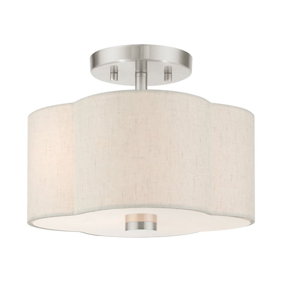 Livex Lighting - Solstice - 2 Light Semi-Flush Mount in French Country Style -