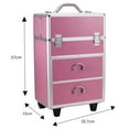 thumbnail image 3 of SalonMore Pro Rouleau d'Aluminium de Maquillage Cas Verrouillable Boîte de Train Cosmétique Chariot de Rangement, 3 of 7
