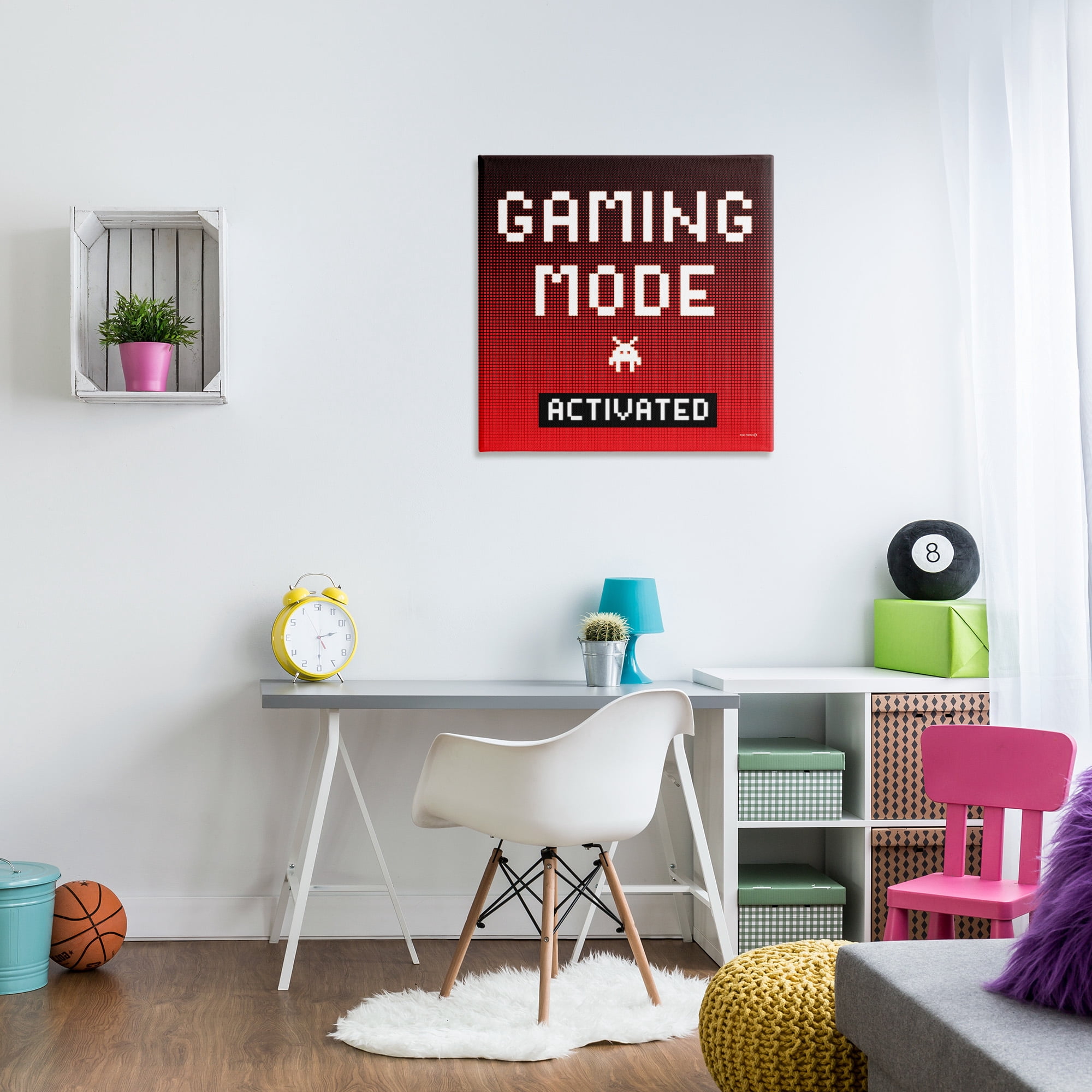 Stupell Industries Gaming Mode Activated Typography Painting Gallery Wrapped Canvas Art Print Wall Art, 30 x 30