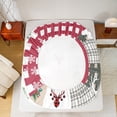 thumbnail image 5 of Homewish Merry Christmas Twin Sheet Sets,Wild Reindeer Silhouette Twin Fitted Sheet,Red Cardinal Bird Flat Sheet For Girls Kids,Super Cozy Room Decor,3pcs, 5 of 7