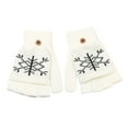 Clearance Horkkom Fingerless Gloves for Women Warm Snowflakes Printed