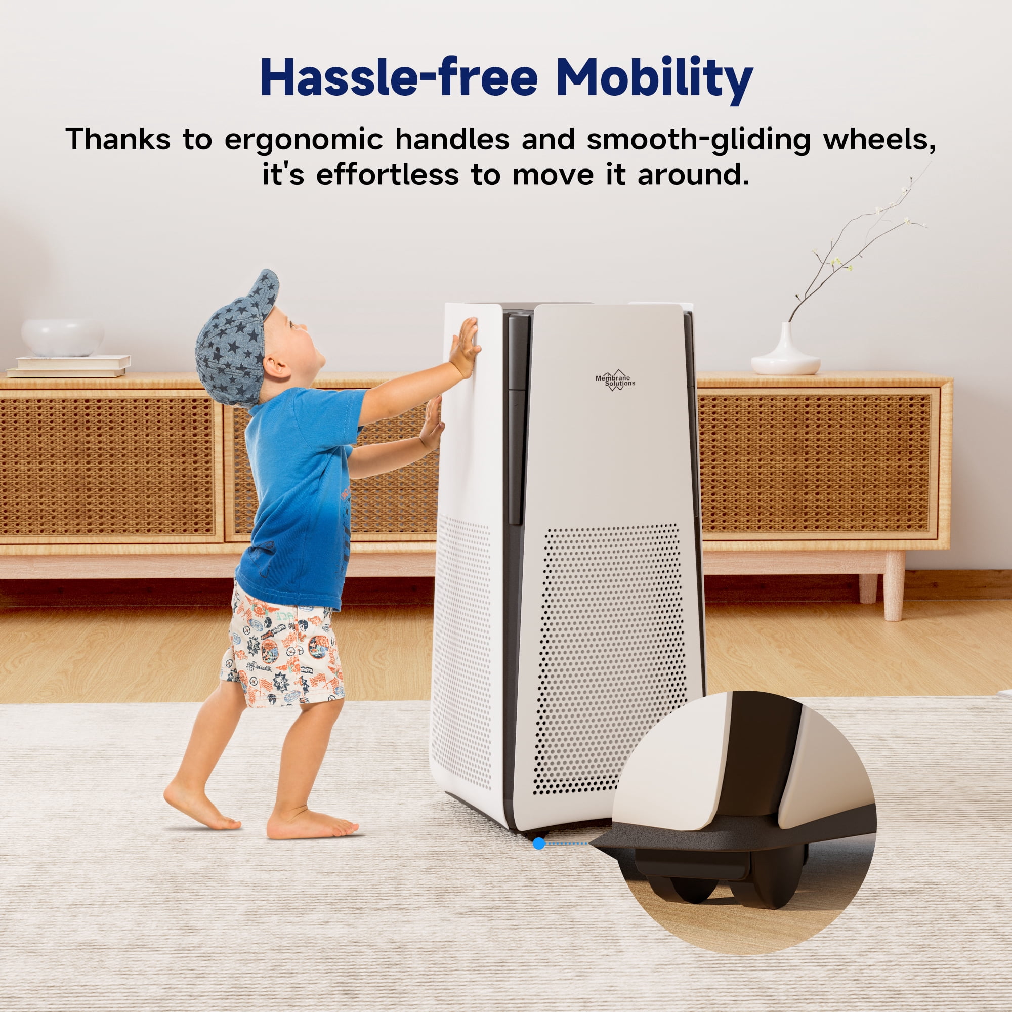 Membrane Solutions MS601W Smart Air Purifier with True HEPA Filter for Large Room up to 3027 sq ft
