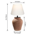 thumbnail image 2 of FSLiving Rustic Terracotta Ceramic Pot White Fabric Shade Cone Shape Table Lamp Rechargeable Battery Operated RGB Bulbs by Remote, Wireless Timer and 15 Color Temperature, Mushroom, Brown A-37, 2 of 7
