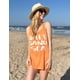 thumbnail image 4 of Traje de baño con capucha Ekouaer Beach, color naranja, para mujer, 4 of 6