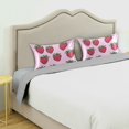 thumbnail image 3 of Yayeee Pillowcase Standard Size Set of 2 Satin Wrinkle Resistant Pillow Case, Cartoon Strawberry, 3 of 8
