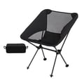 thumbnail image 4 of Silla plegable para acampar, estructura de acero al carbono, silla portátil para exteriores para mochileros, aventuras al aire libre, montañismo Negro, 4 of 8