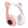 thumbnail image 2 of Auriculares Auriculares con luz intermitente LED Adorable micrófono inalámbrico recargable para juegos Auricular 5.0 compatible con Bluetooth, rosa kenally EL000090-03B, 2 of 2