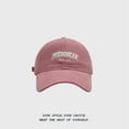thumbnail image 2 of Riforla Fall and Winter MIZOOBEAR Sanded Three Embroidery Soft Top Baseball Cap Men's Wide Brim Face Cap Baseball Caps Pink, 2 of 4
