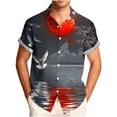 thumbnail image 2 of Gamivast Mens Vacation Shirts Night Palm Tree Print Summer Shirts Button Down Short Sleeve Hawaiian Shirts Short Sleeve Soft Breathable Holiday, 2 of 6
