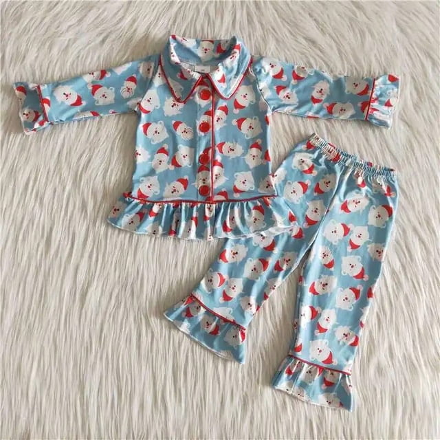 Ropa de dormir para niños, conjuntos de camisa de pan de jengibre, Top, pantalones verdes, ropa de moda, invierno, Navidad, venta al por mayor