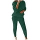thumbnail image 1 of Conjunto de traje de suéter con pantalones largos de dos piezas de punto de cable de manga larga con hombros descubiertos de color sólido para mujer Fridja  hfkajh99515, 1 of 9