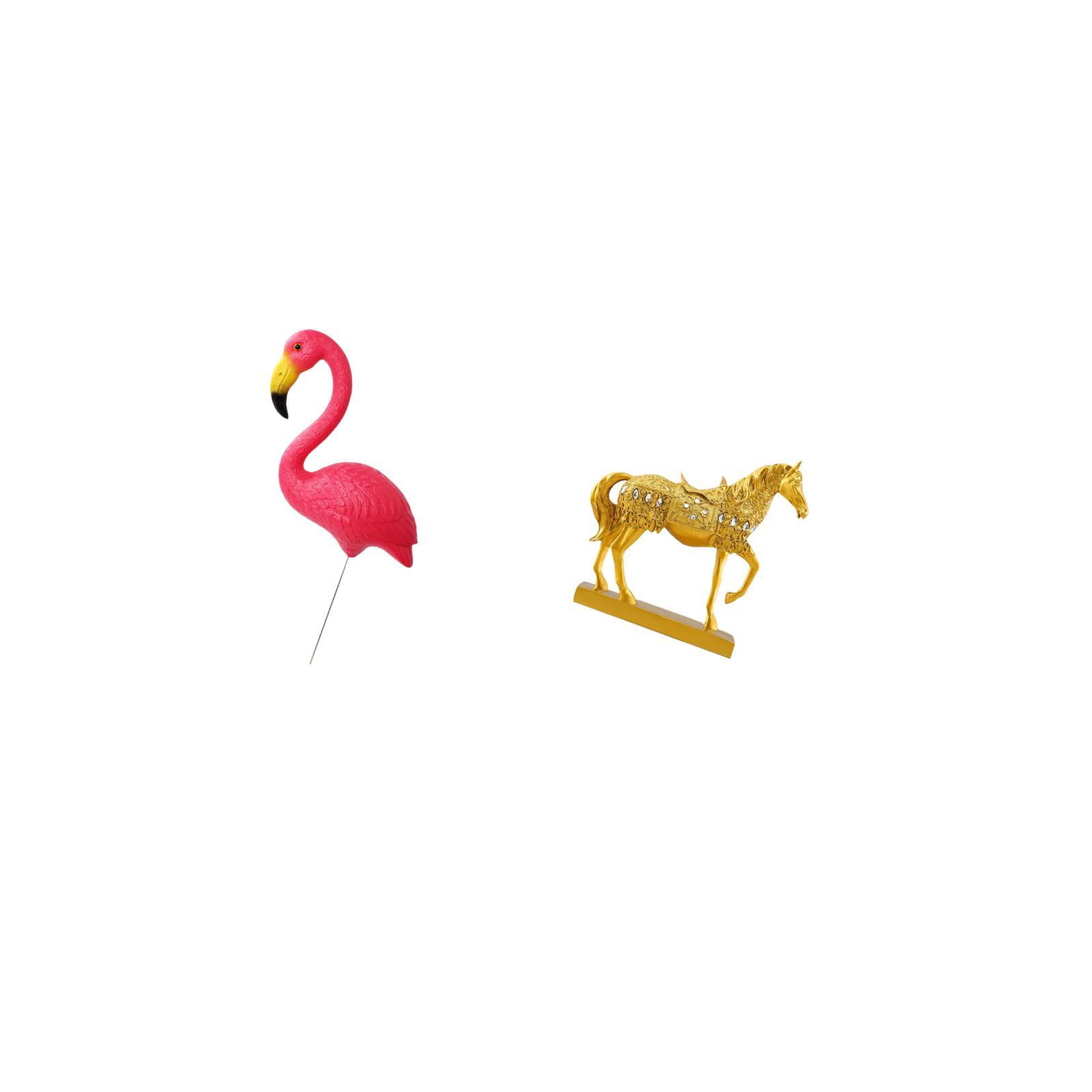 CarpNettore Flamingo Bird Statue Figurine Yard Art Ornament Fairy Garden Accessories Garden Stake Sculpture for Holiday Spring Horse Animal Sculpture Resin Figurines Engraved Home Office Decor