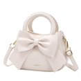 thumbnail image 1 of Bandolera CHERUTY Small de piel vegana con nudo en lazo, color beige, 1 of 7