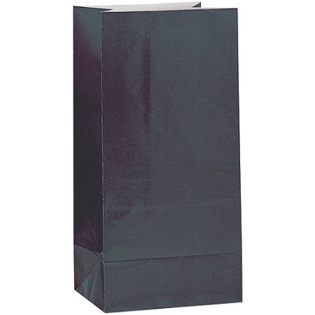 Paper Luminary Party Bags 10 X 5 In Black 12ct