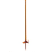 Amber Burette, 10mL - With PTFE Key Stopcock - Class A, ?0.03mL Tolerance - White Scale, 0.05mL Graduations - Borosilicate Glass - Eisco Labs