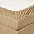 thumbnail image 2 of Fresh Linen 1000 Thread Count 100% Cotton Deep Pocket Dobby Striped Sheet Set (Full, Taupe), 2 of 4