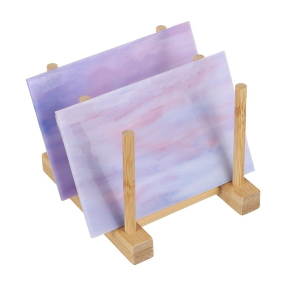 Uxcell 4 x 6" Stained Glass Sheets 2 Sheets Transparent Art Glass Violet