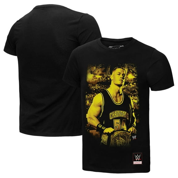 Men's Mitchell & Ness Black John Cena Gold T-Shirt