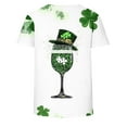 thumbnail image 4 of Moxiu Women's St. Patrick's Day Shamrock Glass Printed Graphic Tees Crew Neck Short Sleeve Casual Tunic Tops 2026 Green,XXL, 4 of 5