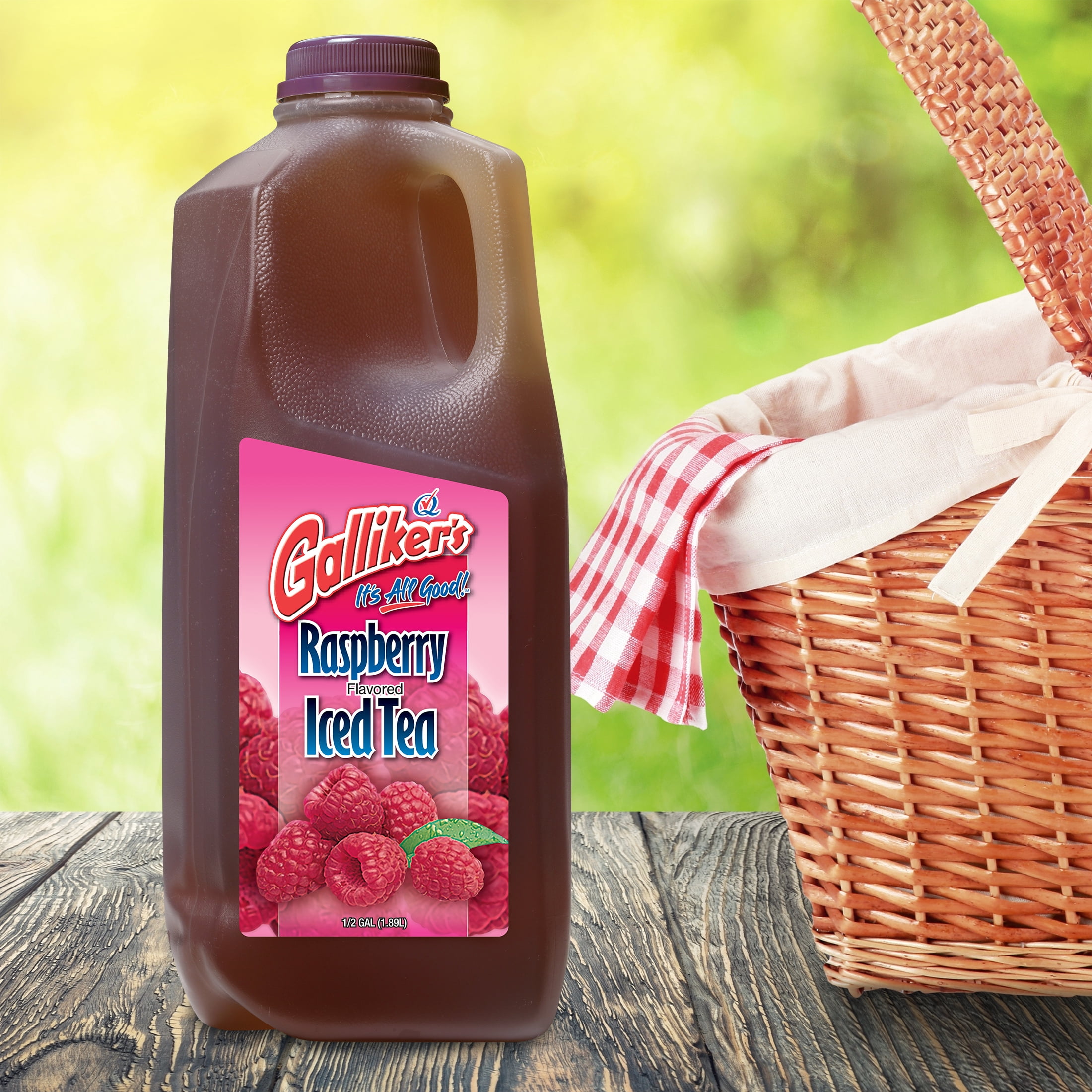 Galliker's Raspberry Iced Tea, Half Gallon, Plastic Jug, Naturally Caffeinated