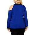 thumbnail image 2 of I.N.C Womens Cold Shoulder Sweatshirt, Blue, Plus Size, 3X, 2 of 2
