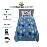 Ryans World Kids Red Titan Twin Sheet Set, Blue, Pocketwatch