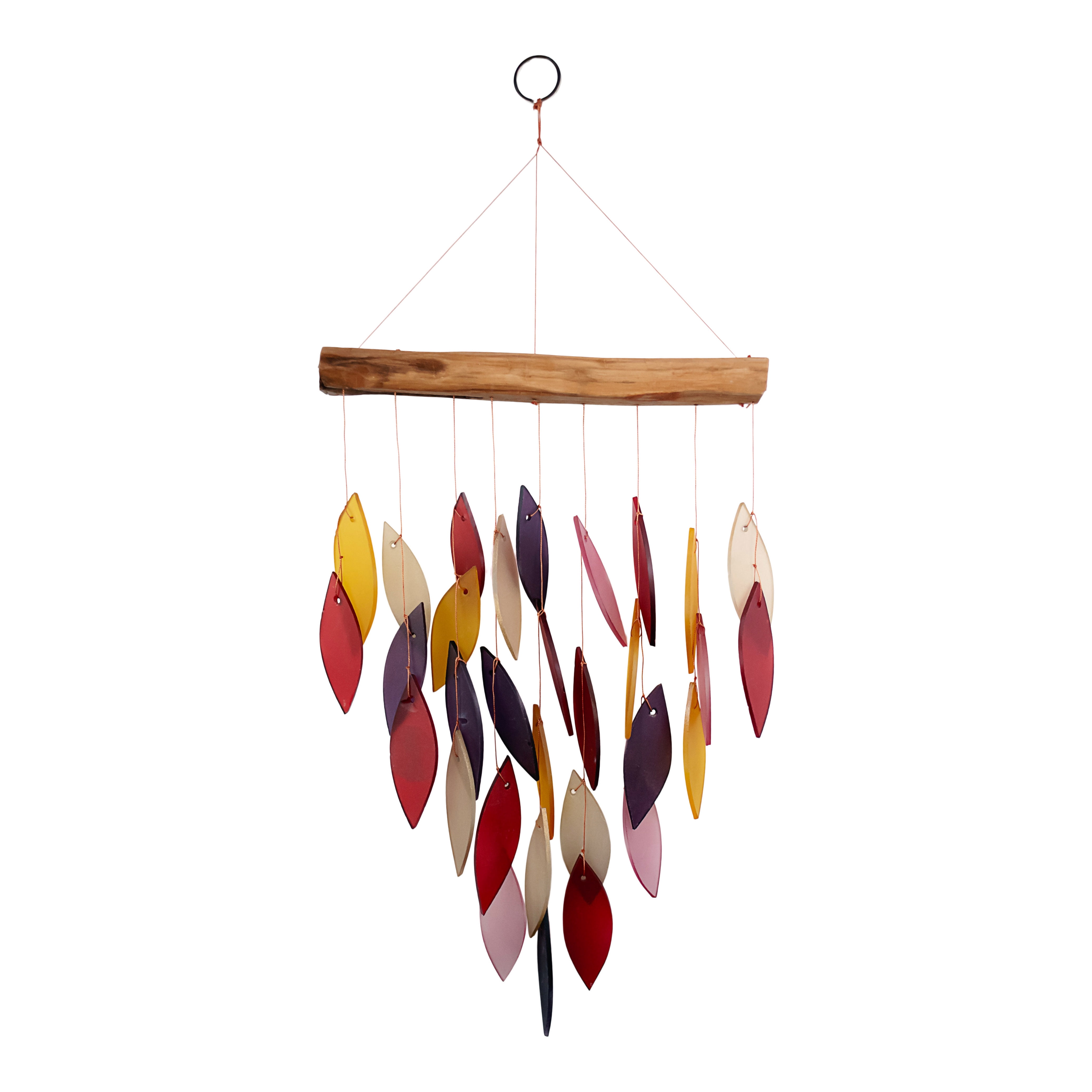 Blue Handworks Glass Wind Chime Fiesta Waterfall Wind Chimes Garden Decor