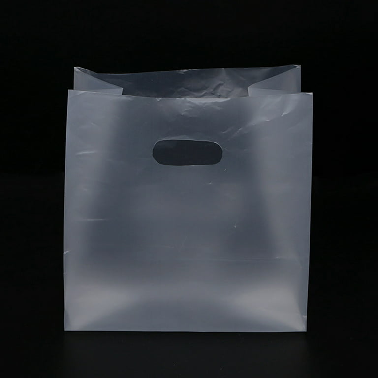 50pcs Transparent Plastic Bag With Handle Food Packaging Bag Party Favor  Baking Take Away Bags