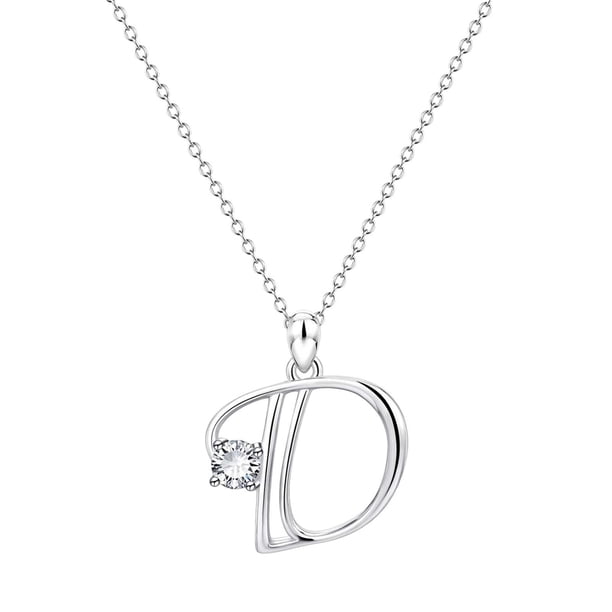 26 Initial Alphabet Shape Rhinestone Collar para Mujeres Collares para Mujeres A Z 26 Alphabet Initial Silver Collares para Mujeres Niñas