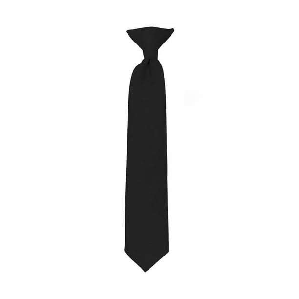 NYfashion101 Clip Solide Garçon sur Cravate- Noir