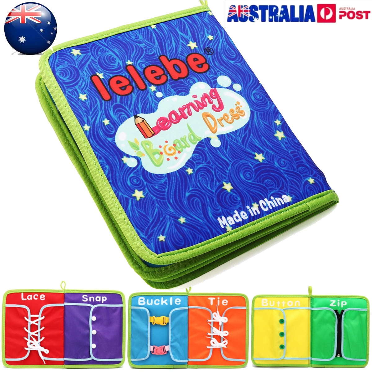 Kids Montessori Learn to Dress Boards Quiet Book Lace Snap Button Tie Zip Buckle Kids Montessori Learn to Dress Boards Quiet Book Lace Snap Button Tie Zip Buckle