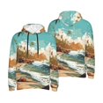 thumbnail image 6 of Bingfone Coastal Palm Beach Men's Drawstring Hoodie Long Sleeve Pocket Sweatshirts-Large, 6 of 6