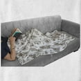 thumbnail image 5 of Botanical Soft Flannel Fleece Throw Blanket, Monochrome Design of Branches Leaves and Various Herbs Drawn by Hand, Cozy Plush for Indoor and Outdoor Use, 70" x 90", Dark Cocoa and White, by Ambesonne, 5 of 5