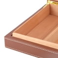 thumbnail image 3 of Caja De Hidratación De Cigarros, Con Higrómetro Y Humidificador De Madera Marrón Y Cuero Para El Sabor Puro Y El Sabor Del Cigarro, 3 of 7