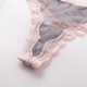 thumbnail image 4 of Gibobby Braguita cintura alta Tanga encaje sexy para mujer Bragas talla grande con borde ondulado color en contraste con paneles malla transparente（Gris， 2XL), 4 of 5